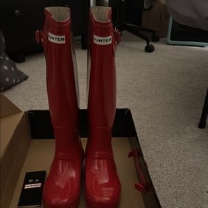 Hunter Red Tall Rain Boots